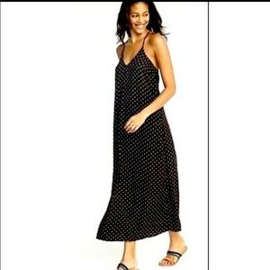 Like New Sleeveless V-Neck Maxi Dress Old Navy Black & White Polka Dots